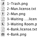 A crop of a file list